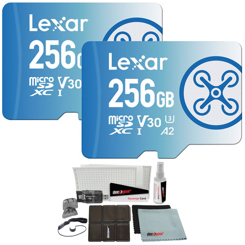 Lexar 256 GB FLY microSDXC UHS-I Memory Card with Bonus Accessories - (2-Pack)