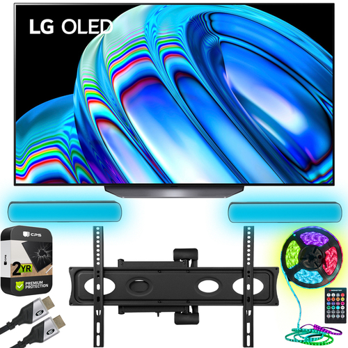 LG 55` HDR 4K Smart OLED TV Refurbished w/ Monster Wall Mount + Warranty Bundle