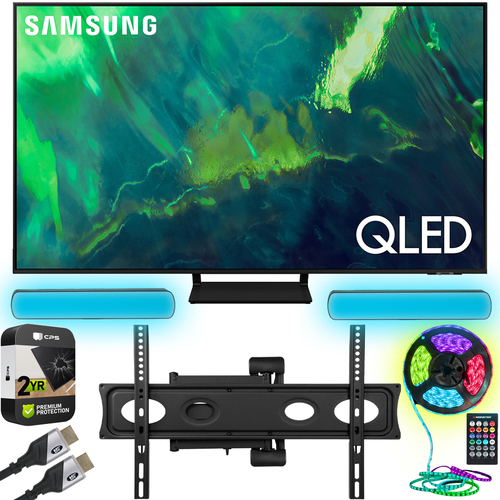 Samsung 55` QLED 4K UHD Smart TV Refurbished w/ Monster Wall Mount + Warranty Bundle