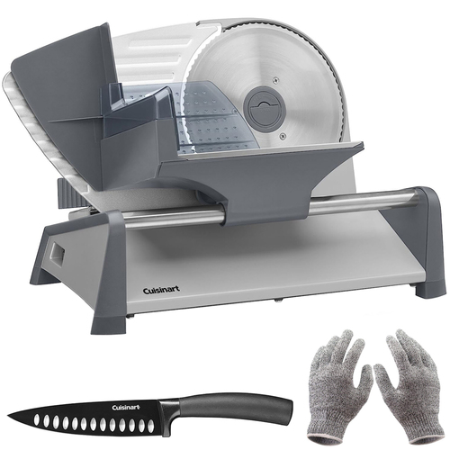 Cuisinart Kitchen Pro Deli Food Slicer 7.5` Blade w/ Chef's Knife & Safety Gloves