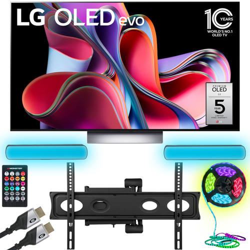 LG OLED83G3PUA OLED evo G3 83` 4K Smart TV 2023 w/ Monster TV Wall Mount Kit