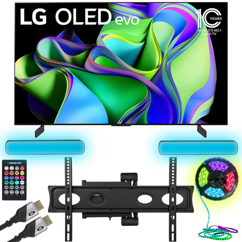 LG OLED evo C3 77` HDR 4K Smart OLED TV 2023 w/ Monster TV Wall Mount Kit