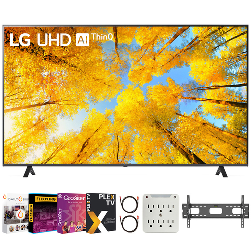 LG 43 Inch HDR 4K UHD Smart TV 2022 with Movies Streaming Bundle