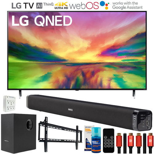 LG QNED80 50` 4K HDR Smart Mini-LED TV 2023 with Deco Gear Home Theater Bundle
