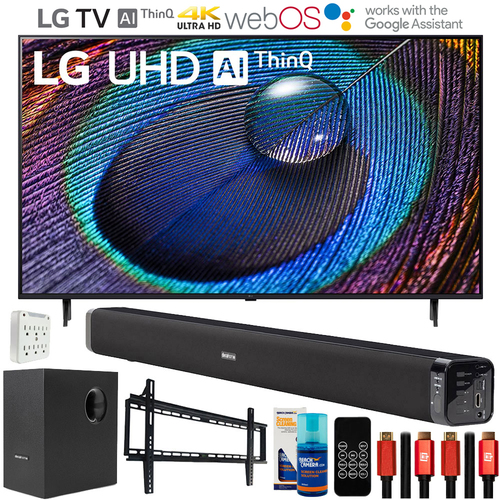 LG 75` UR9000 Series LED 4K UHD Smart webOS TV with Deco Gear Home Theater Bundle