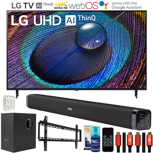 LG 55` UR9000 Series LED 4K UHD Smart webOS TV with Deco Gear Home Theater Bundle