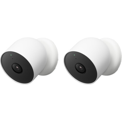 Google Nest Cam (Outdoor or Indoor, Battery) 2-Pack in Snow (GA01894-US) Refurbished 