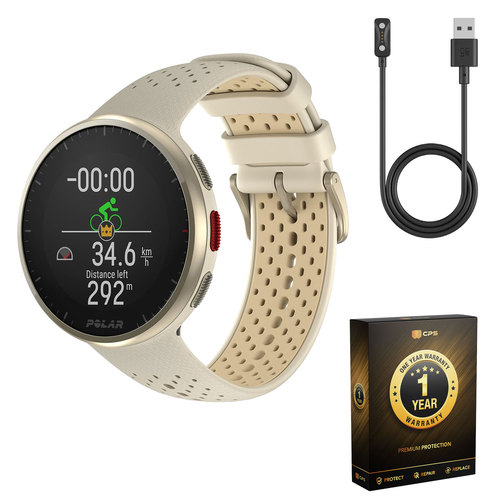 Polar Pacer Pro Advanced GPS Running Watch (Champagne/Gold) Bundle with Charge 2.0