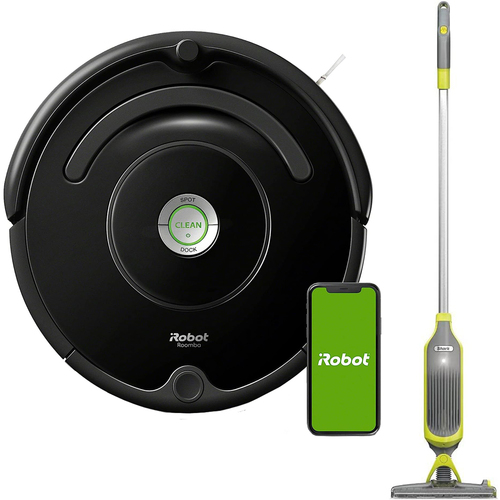 iRobot Roomba 675 Robot Vacuum with Wi-Fi Renewed + Cordless Hard Floor Vacuum Mop