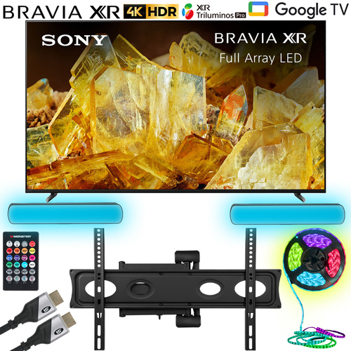 Sony XR85X90L Bravia XR 85` X90L 4K HDR LED Smart TV 2023 + Monster TV Wall Mount Kit