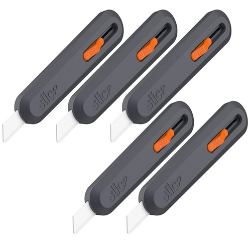 Slice 5 Position Manual Locking Blade Safe Ceramic Blade Knife Orange 5 Pack