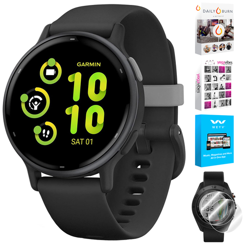 Garmin 010-02862-10 Vivoactive 5 Fitness Smartwatch, Black w/ Accessories Kit