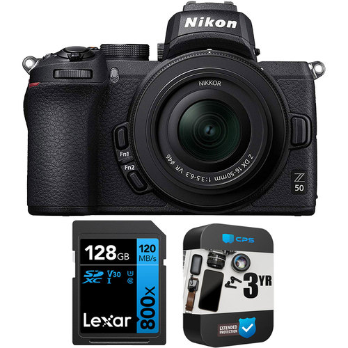Nikon Z50 DX Mirrorless Camera Body with VR Lens Renewed+3 Year Warranty Bundle
