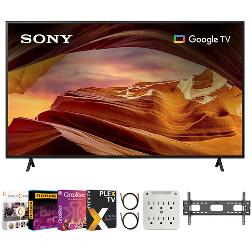 Sony X77L 43 Inch 4K HDR LED Smart TV 2023 with Movies Streaming Bundle