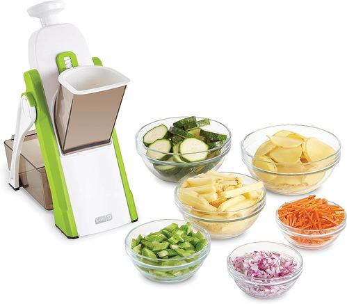 Safe Slice Mandoline Slicer, Dicer for Vegetables with Thickness Adjuster -Green