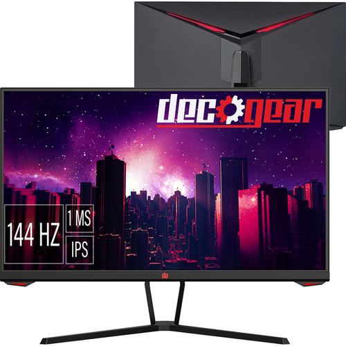 Deco Gear 25` Gaming Monitor, 1080P FHD, IPS AHVA AdaptiveSync Panel, 144Hz, 1ms, Open Box