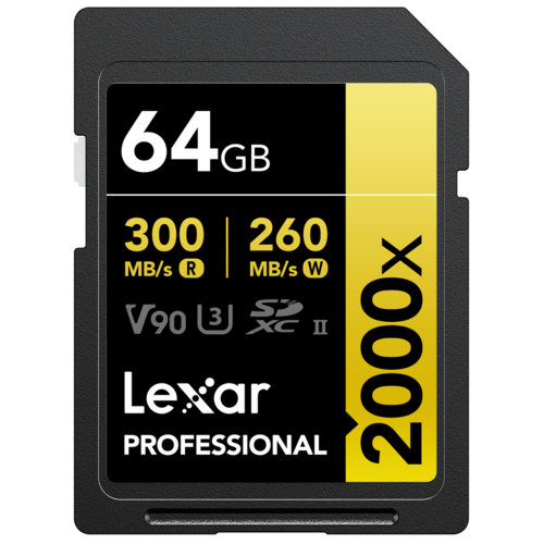 Professional 64GB 2000x UHS-II SDXC Memory Card Up to 300MB/s without Reader