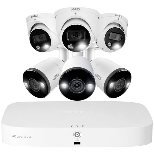 Lorex Fusion NVR with H13 (Halo Series) IP Dome & Bullet Cameras - 4K 16-Ch 2TB Wired