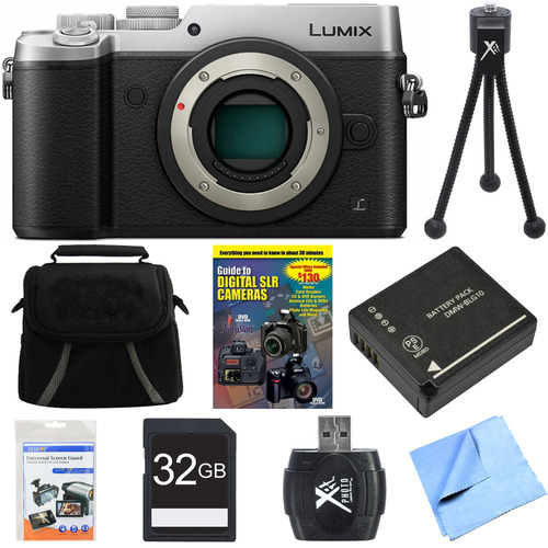 Panasonic DMC-GX8SBODY LUMIX GX8 4K Interchangeable Lens (DSLM) Camera Body Silver Bundle
