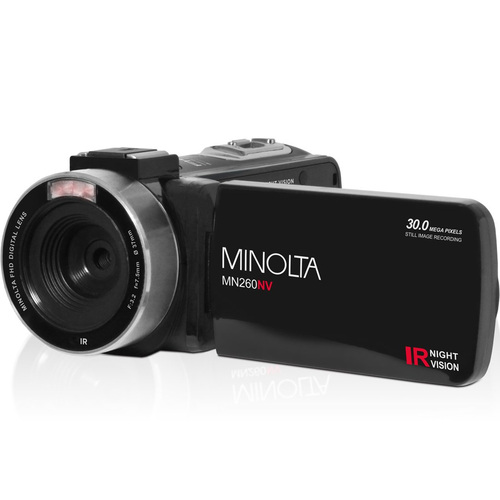 Minolta MN260NV 1080P FHD / 30 MP Night Vision Camcorder, Black 