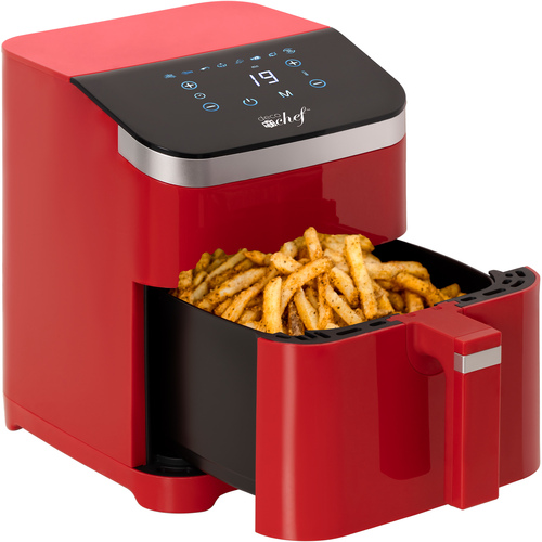 Deco Chef 5.8QT Air Fryer, Digital Touch Controls, 8 Smart Cooking Programs, Recipes, Red