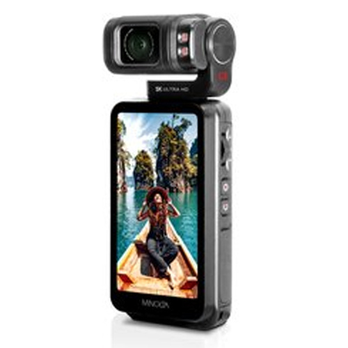 Minolta  MN5KGP1 5K Ultra HD / 20 MP Handheld Pocket Camcorder, Motorized Tilting Lens 