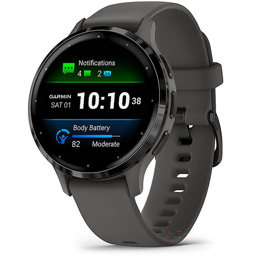 Garmin Venu 3S Health Fitness GPS Smartwatch Steel Bezel with Pebble Gray Case (41mm)