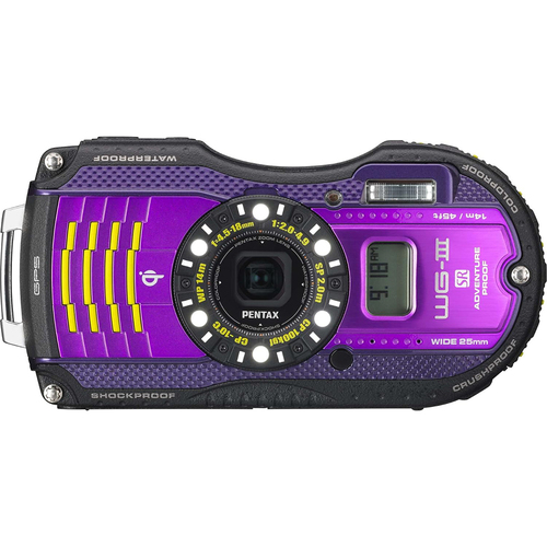 Pentax WG-3 16MP Purple GPS-Enabled Waterp,Shock & Crushproof Digi  Cam - OPEN BOX